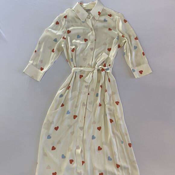 Women's Tucker Heart Print Shirt Dress - Picture 1 of 14